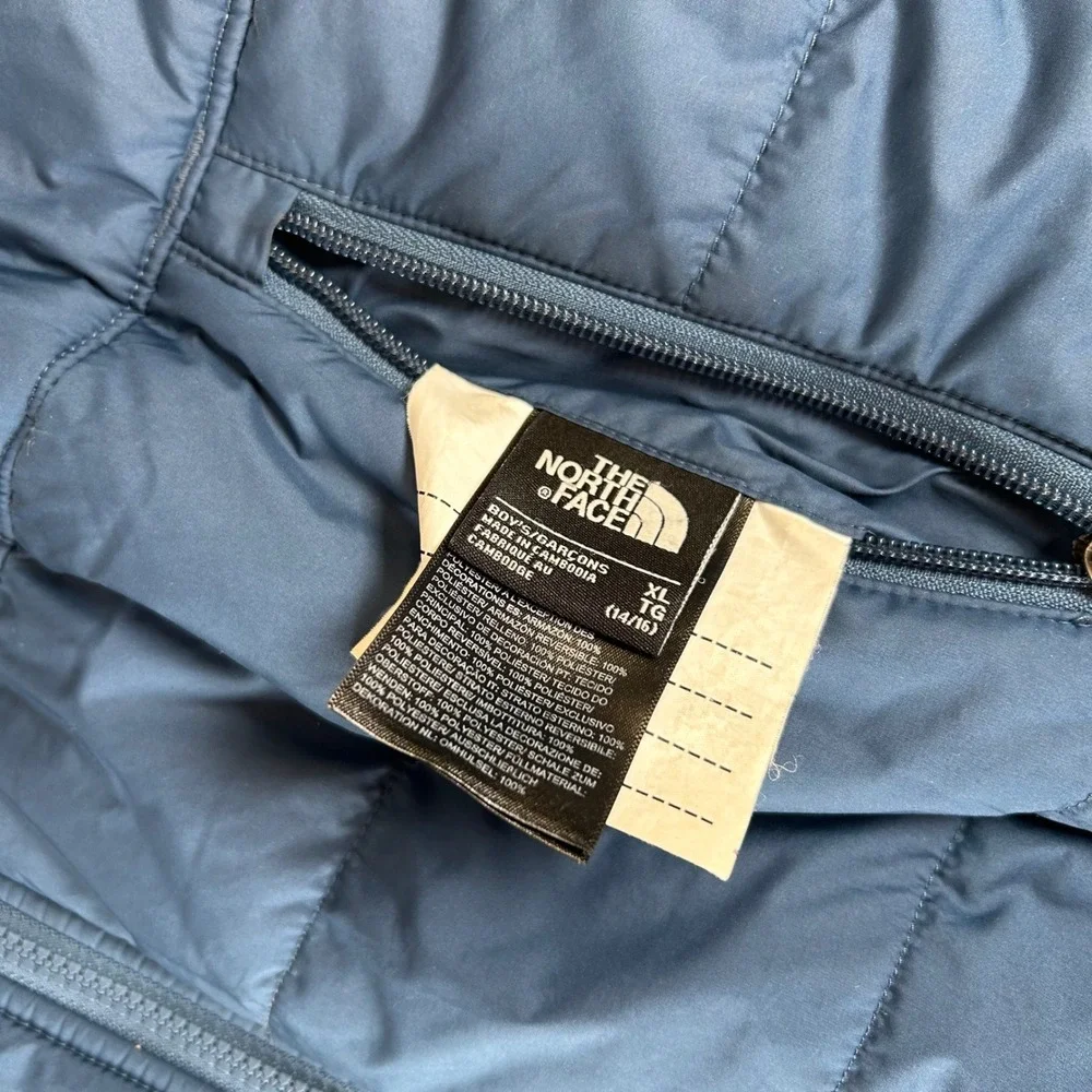 The North Face Reversible Mount Chimborazo Jacket Boys XL Navy Blue Brown Hooded